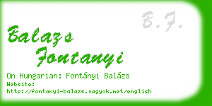 balazs fontanyi business card
